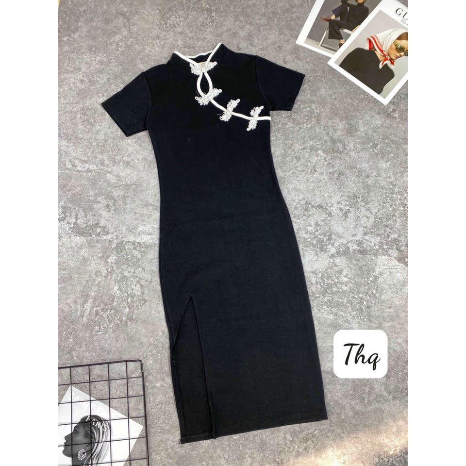 VÁy body tàu trắng xẻ đùi