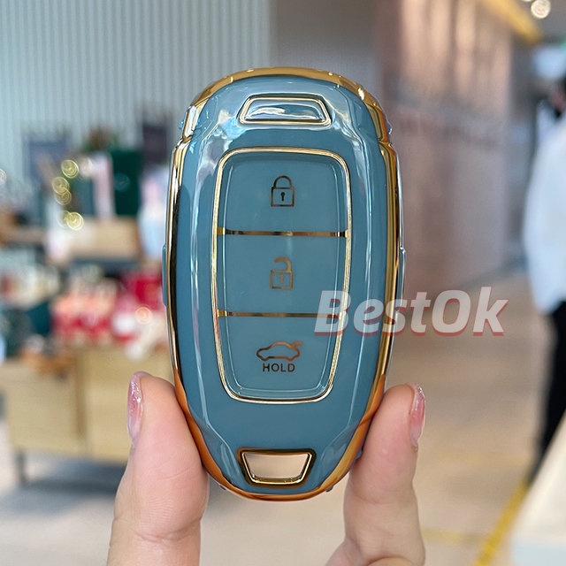 Bao da cho chìa khoá Accent/ KoNa/ Santafe 2018-2019/ 2020/ 2021-2022 Hyundai Accent 2021 chống xước chống va đập