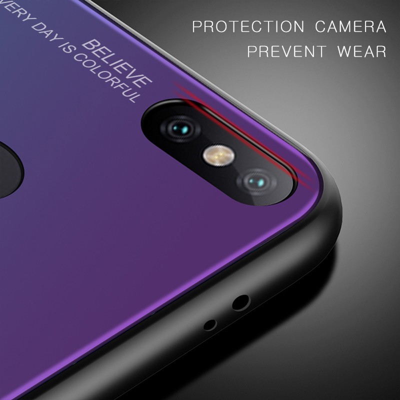 Xiaomi Mi 5X/6X/8/6/8Lite/6 Ốp điện thoại mặt kính cường lực phối màu đẹp mắt cho