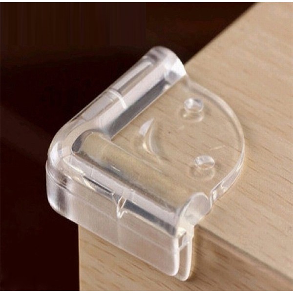 Miếng Dụng Cụ Silicone Chữ L Chặn Và Bịt Góc Bàn Tủ Cửa Bảo Vệ Bé - Dụng Cụ Bọc Cạnh Bàn Silicon Trong Suốt