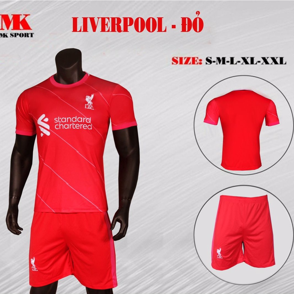 Áo đá bóng CLB Liverpool 2021-2022, áo đá banh, đồ đá banh thun lạnh cao cấp, áo bóng đá nam sân nhà sân khách