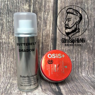 COMBO  Gôm Xịt Tóc Buterfly Shadow Mini + Sáp Vuốt Tóc Osis 3+