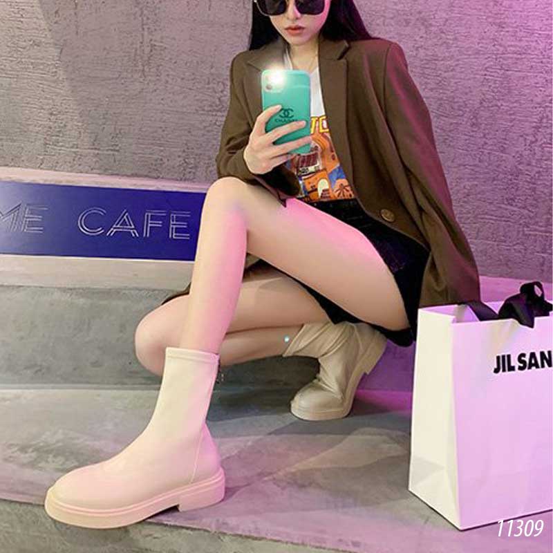 Giày boots da cổ cao nữ 11308