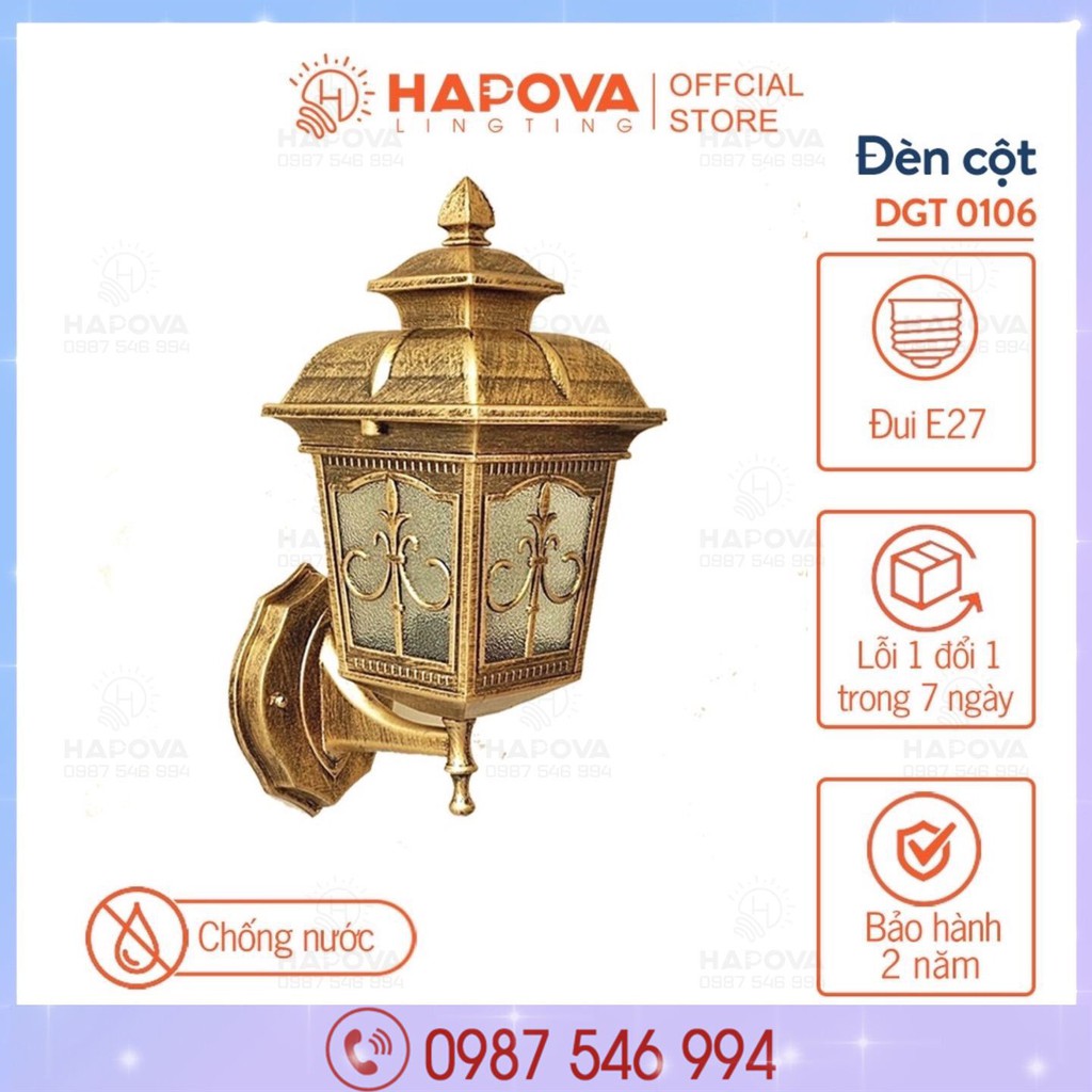 Đèn gắn tường, đèn treo tường trang trí ngoài trời HAPOVA NIKAS 0106