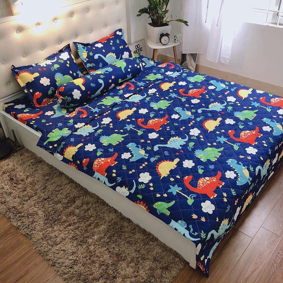 Vỏ gối ôm 35 x 100 cm mẫu KHỦNG LONG NHÍ có dây gút