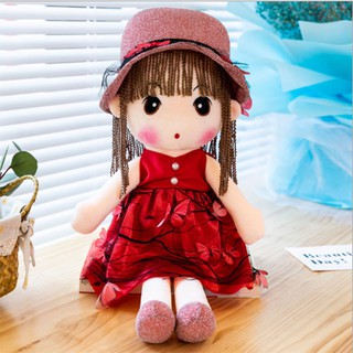 Búp Bê Vải Bông Phong Cách Hàn Quốc 45cm ( Màu Hoa Đỏ )