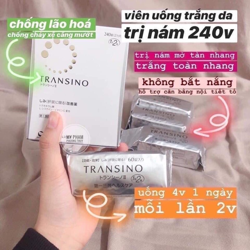 Viên uống mờ nám, sáng da Transino 240 viên