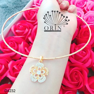 Kiềng cổ dạng nhuyễn bền màu mặt hoa mai lưới nhỏ đính đá thiết kế cao cấp Orin D4232