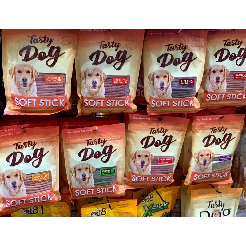 🇹🇭  Snack Que Thưởng Mềm Cho Chó PET8 Tasty Dog Soft Stick Nhiều Hương Vị 450g