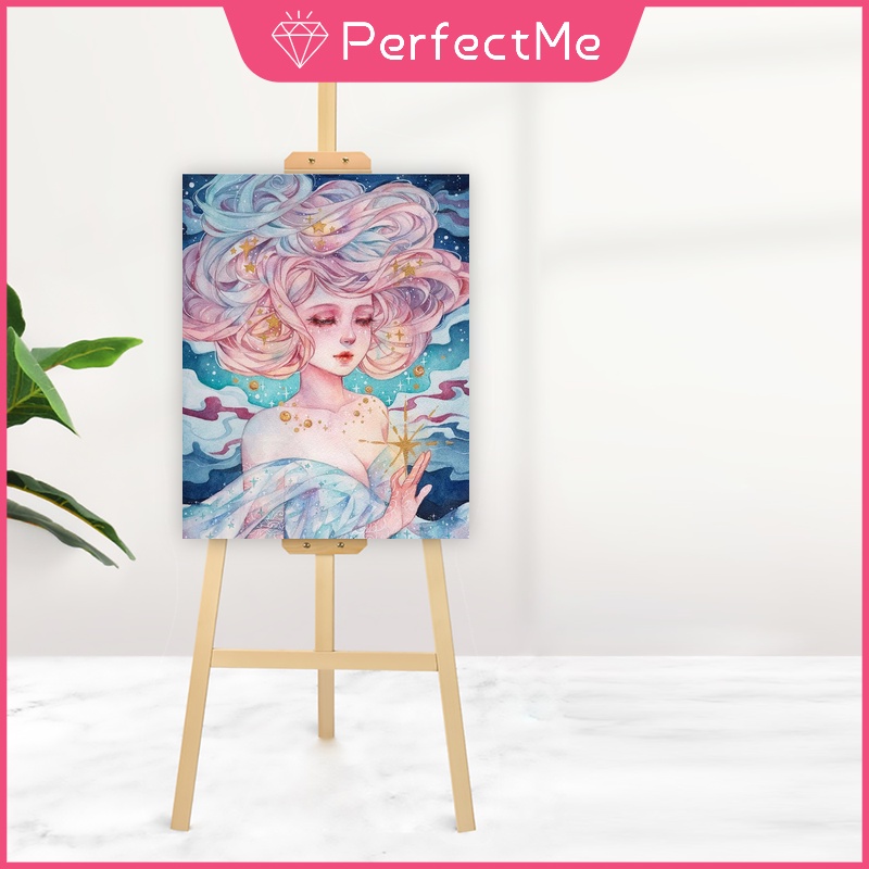 Bộ tranh sơn dầu 40x50cm tự làm họa tiết cô gái dùng để trang trí nhà tiện dụng + phụ kiện