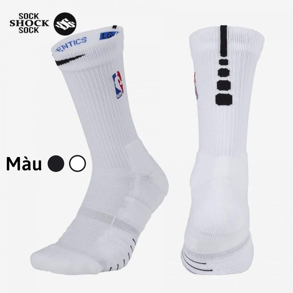 Tất Bóng rổ NBA Quick Crew Tất Bóng Rổ Nam Nữ Cổ Trung Có Đệm Cushion Chống Trượt Thoáng Khí