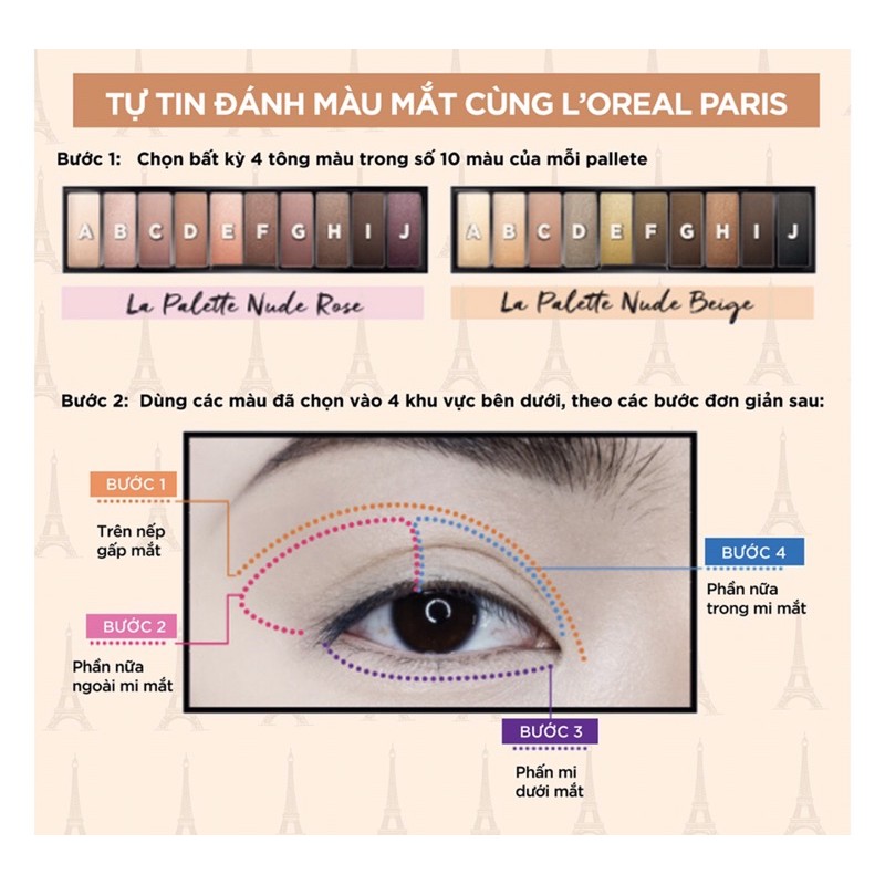 Bảng phấn mắt L'Oréal La Palette Nude tone tây của Mỹ