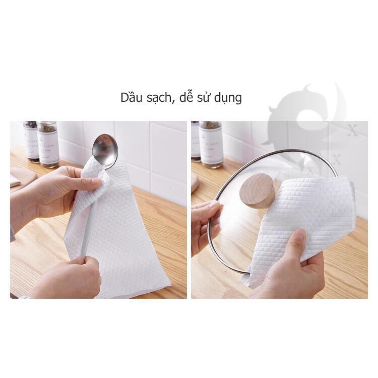 Cuộn 50 giấy lau Lazy Rag không bị xù có thể tái sử dụng (25x25cm)