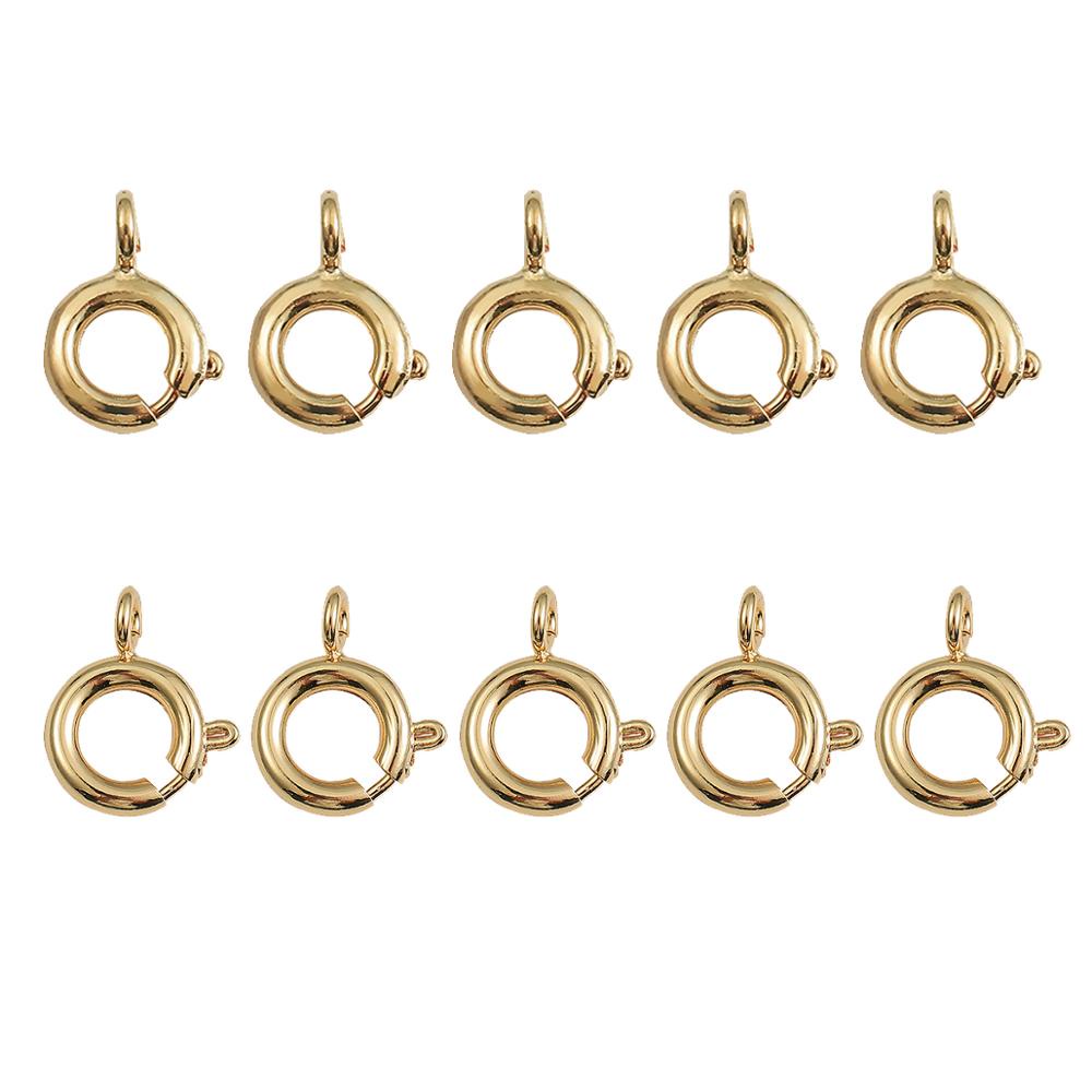 Set 10 / 20 Móc Khóa Tròn Mạ Vàng 18k Dùng Làm Trang Sức Diy