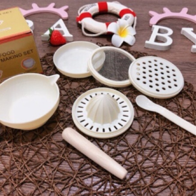 Bộ Đồ Dùng Chế Biến Ăn Dặm 7 Dụng Cụ Cho Bé
