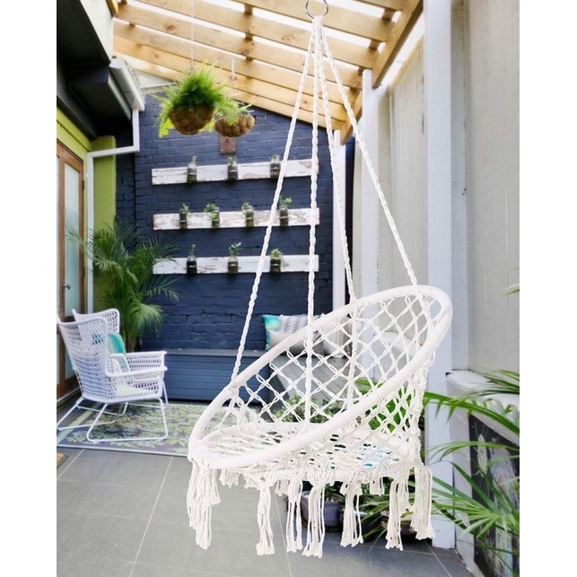 Võng, xích đu treo trần decor phòng ngủ, decor ban công macrame