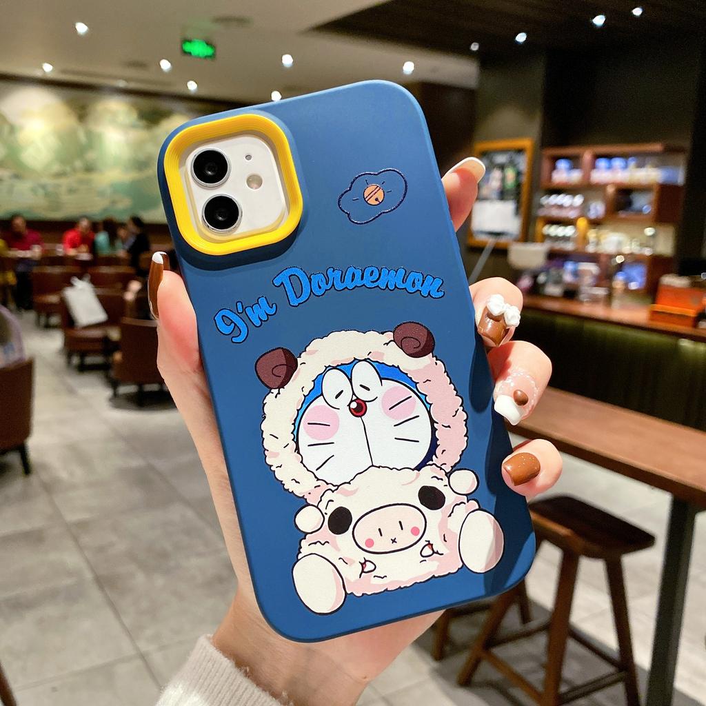 Ốp điện thoại TPU in hình Doraemon 3 trong 1 cho IPhone 13 12 11 7Plus X Xs Max XR