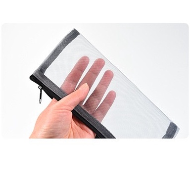 Túi Đựng Bút Dạng Lưới Trong Suốt Có Khóa Kéo Kích Thước 20.5x9cm