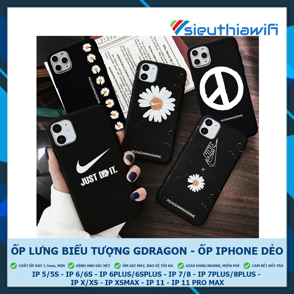 Ốp lưng iphone logo Gdragon trơn 5/5s/6/6plus/6s/6splus/7/7plus/8/8plus/x/xr/xs/11/12/pro/max/plus/promax - Awifi E3-3