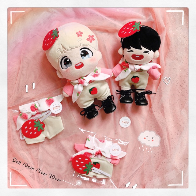 Outfit cho doll 10,15,20cm, idv set dâu