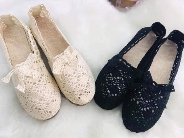 (HÀNG SẴN) GIÀY BỆT REN NƠ VINTAGE | BigBuy360 - bigbuy360.vn