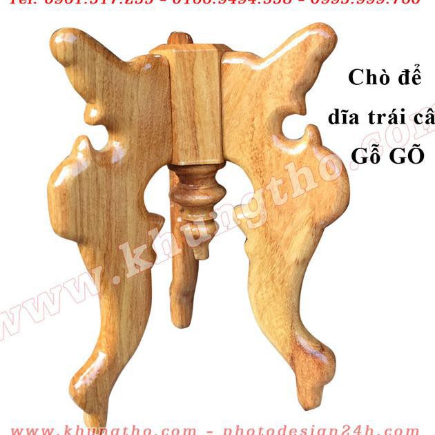 Chò gỗ ba chân đặt đĩa trái cây thờ cúng Bộ Đĩa Chò Gỗ Gõ 30cm Nội Thất