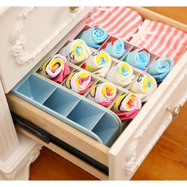 Kệ để đồ 4 ngăn pilu ống đựng bút, mỹ phẩm mua nhiều để ghép trang trí