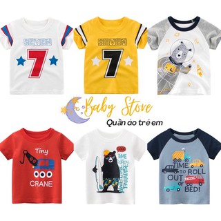 Áo thun cộc tay 27kids cho bé trai in hình đáng yêu - xuất Âu