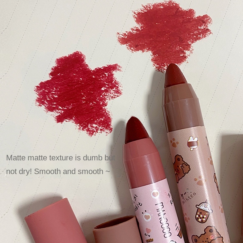 Son môi Mangogo dạng bút không phai chống nước vỏ in họa tiết gấu/thỏ dễ thương