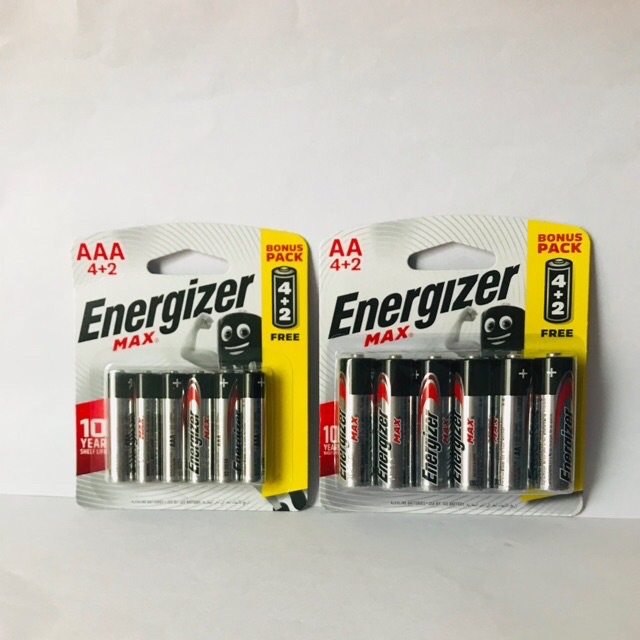 Pin Max 4 + 2 Viên Energizer E91 BP4+2 AA  ,E92 PB4+2 AAA