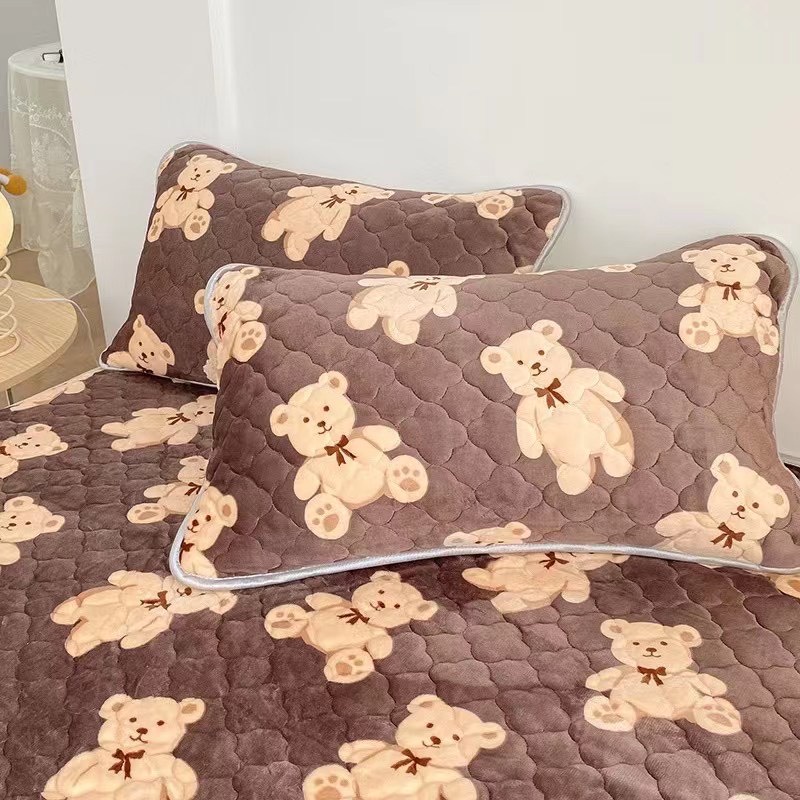 bộ ga gối ,EMMIBEDDING STORE nỉ 5D mix hoạ tiết siêu ấm, siêu êm