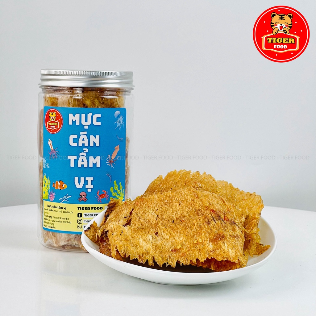 Đồ ăn vặt 12 món SIÊU NGON 💖TIGER FOOD💖 Món ăn vặt đóng lon khô gà - mực cán - rong biển- da heo - cơm cháy - bánh gấu