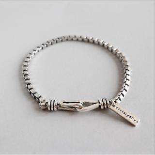 S925 bạc vòng tay vintage đơn giản handmade nữ sinh viên trang sức