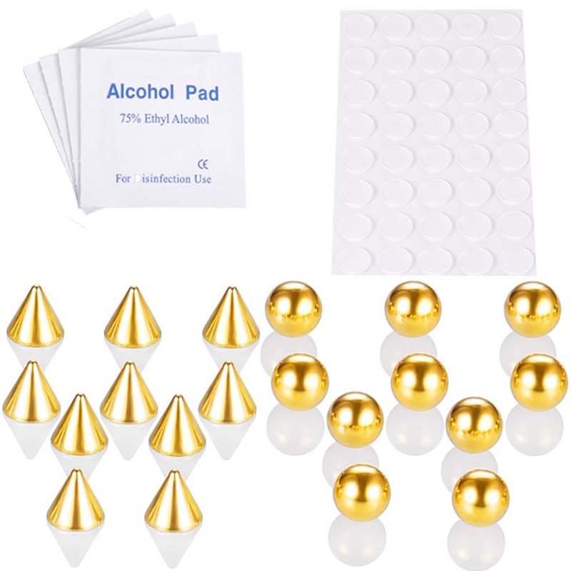 [Hàng mới về] Bộ khuyên tai/ mũi/ môi/ lông mày bằng thép không gỉ kèm miếng dán tiện lợi