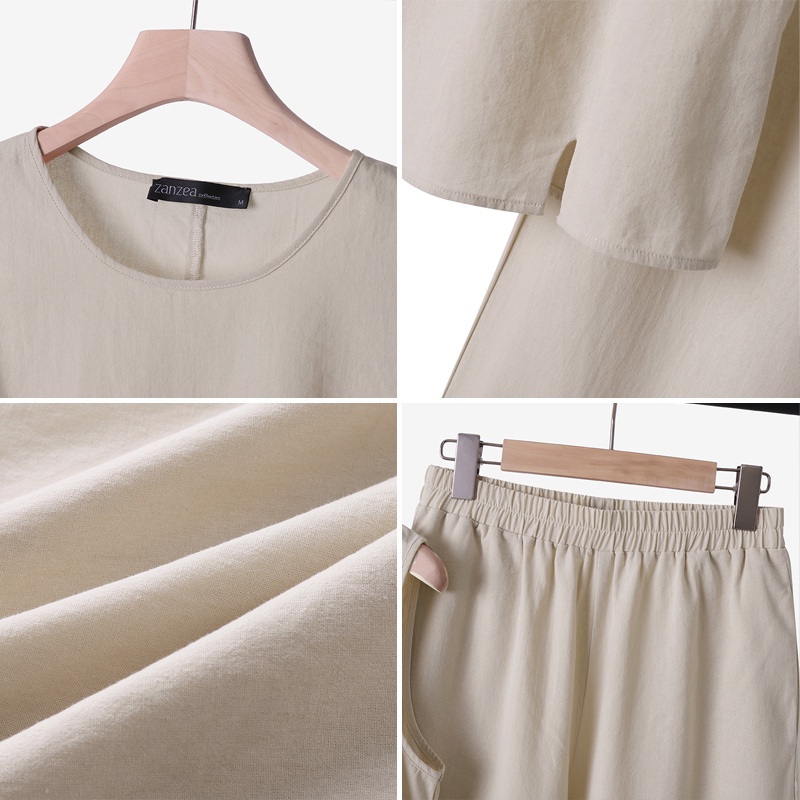 Set áo không tay + quần dài Zanzea phong cách thời trang cho nữ