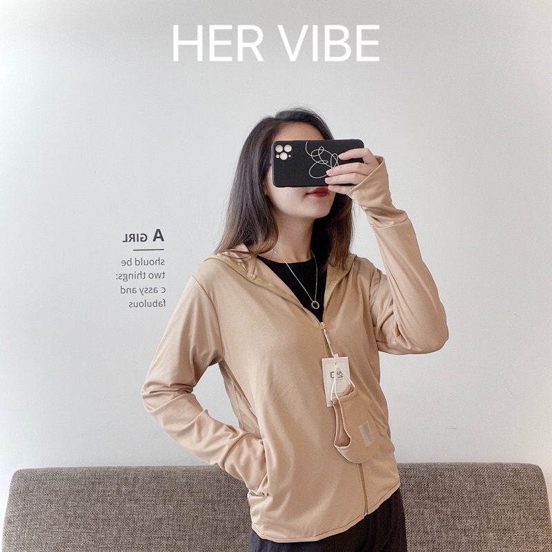 Áo chống nắng nữ kèm khẩu trang chống tia UV siêu thoáng mát cho nàng mặc hè Her Vibe