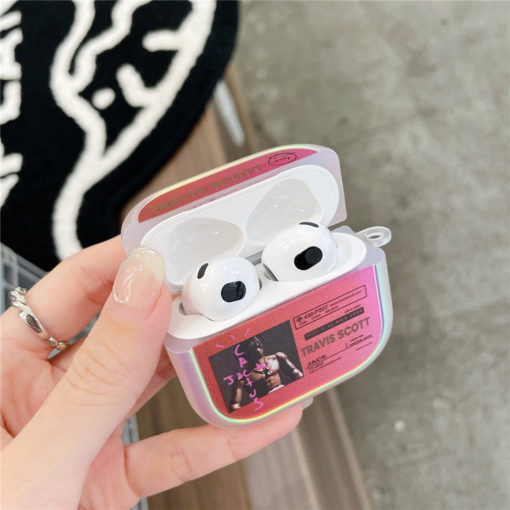 Vỏ Bảo Vệ Hộp Sạc Tai Nghe AirPods Pro AirPods 1 / 2 / 3 Không Dây Màu Laser Hình Khung Ảnh