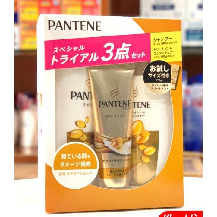 Bộ Dầu Gội Pantene Nhật Bản Set 3, dầu gội, dầu xả, dưỡng tóc mềm mượt, phục hồi tóc hư tổn