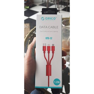 Cáp Sạc 3 đầu sạc ORICO UTS-12 -Type-C / android / Lightning (iphone)