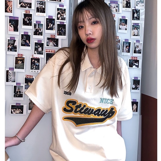 Áo Thun Nữ Ngắn Tay Cổ Bẻ Thời Trang Hàn