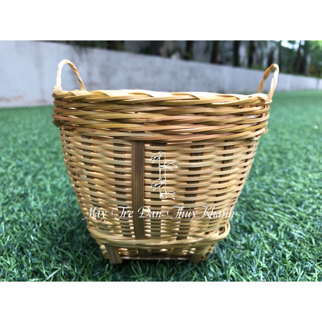 Cần xe giỏ tre bồ tre trang trí cắm hoa giỏ decor mini Shopee Việt Nam