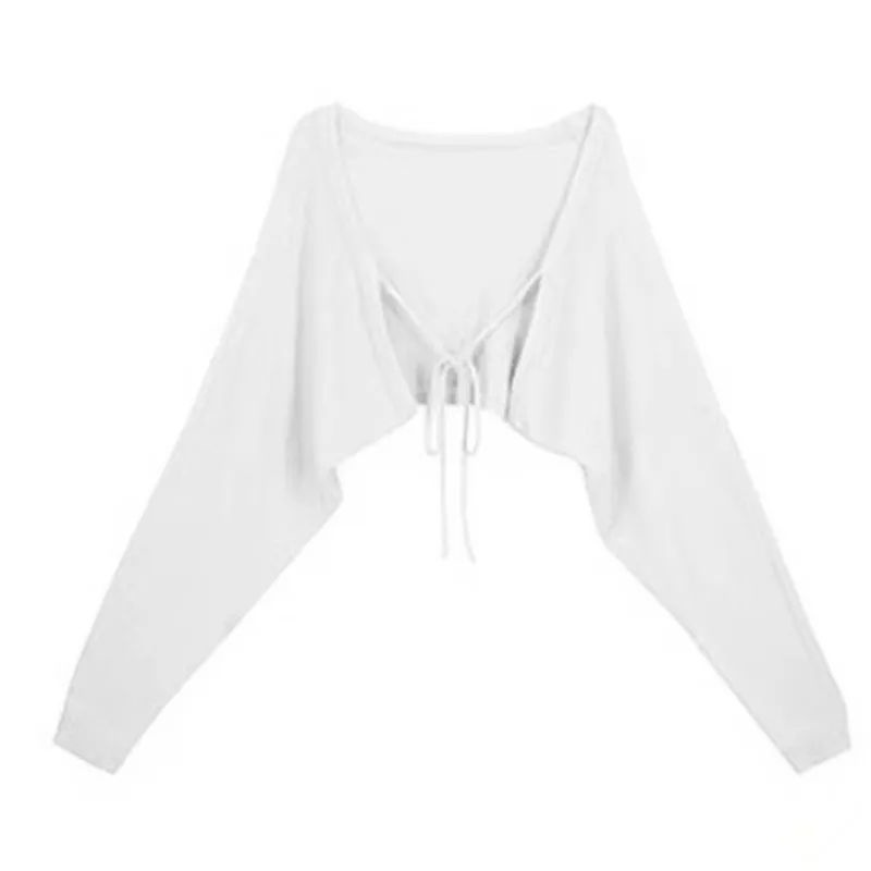 Áo Khoác Cardigan Dệt Kim Tay Dài Dáng Rộng Ngắn Chống Nắng Màu Đen Thời Trang 2022 Cho Nữ
