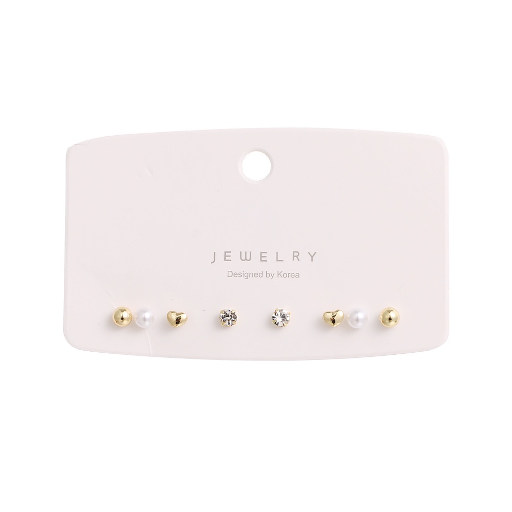 Set 6 Đôi Khuyên Tai Hình Tròn/Trái Tim Nhỏ Xinh Đơn Giản Phong Cách Hàn Quốc Cho Nữ