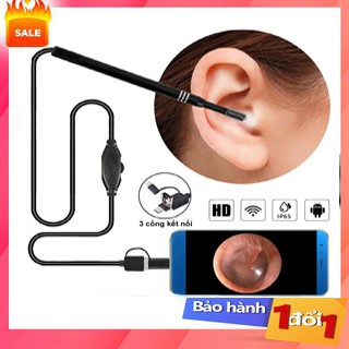 Dụng Cụ Lấy Ráy Tai Có Camera 3 Trong 1, Nội Soi Tai, Mũi Họng - Có App Kết Nối Với Điện Thoại