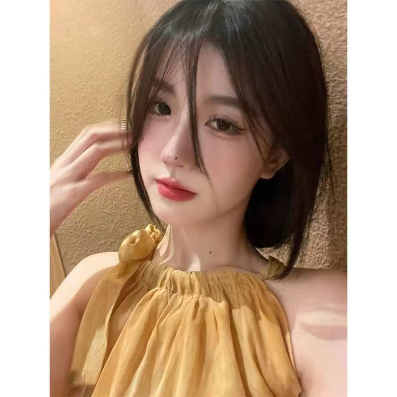 Summer French super fairy temperament thin suspender dress Sanya Tourism photo long skirt seaside holiday beach skirt