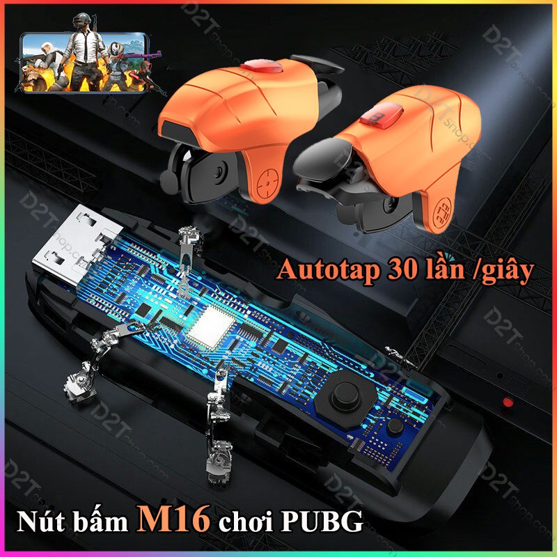 [Mã ELFLASH5 giảm 20K đơn 50K] Nút bấm game PUBG M16 Pro tự động autotap 30 lần/ giây, siêu nhanh, siêu nhỏ gọn