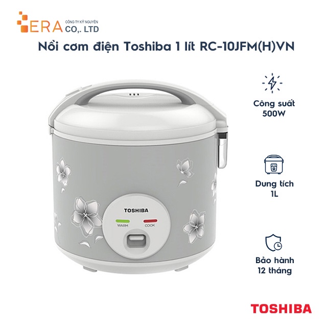 Nồi cơm điện nắp gài 1.0L Toshiba RC-10JFM(H)VN - Hàng Chính Hãng