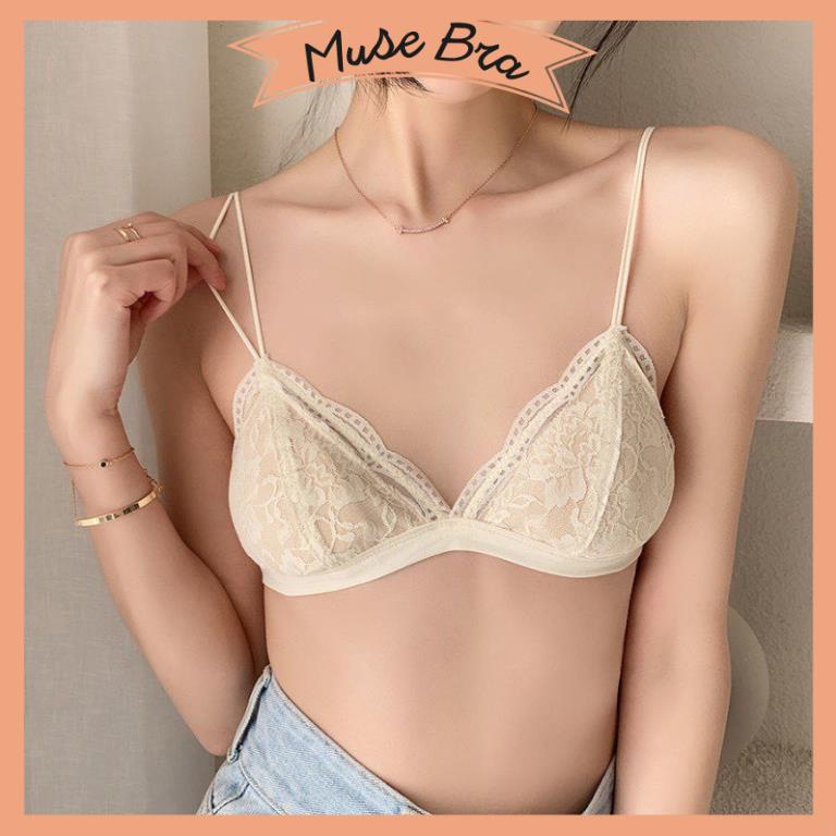 [Giá sỉ] Áo Bra Ren Hoa Mềm Đệm Mỏng 2 Dây Kép Siêu Mềm Êm Móc Cài Sau 369