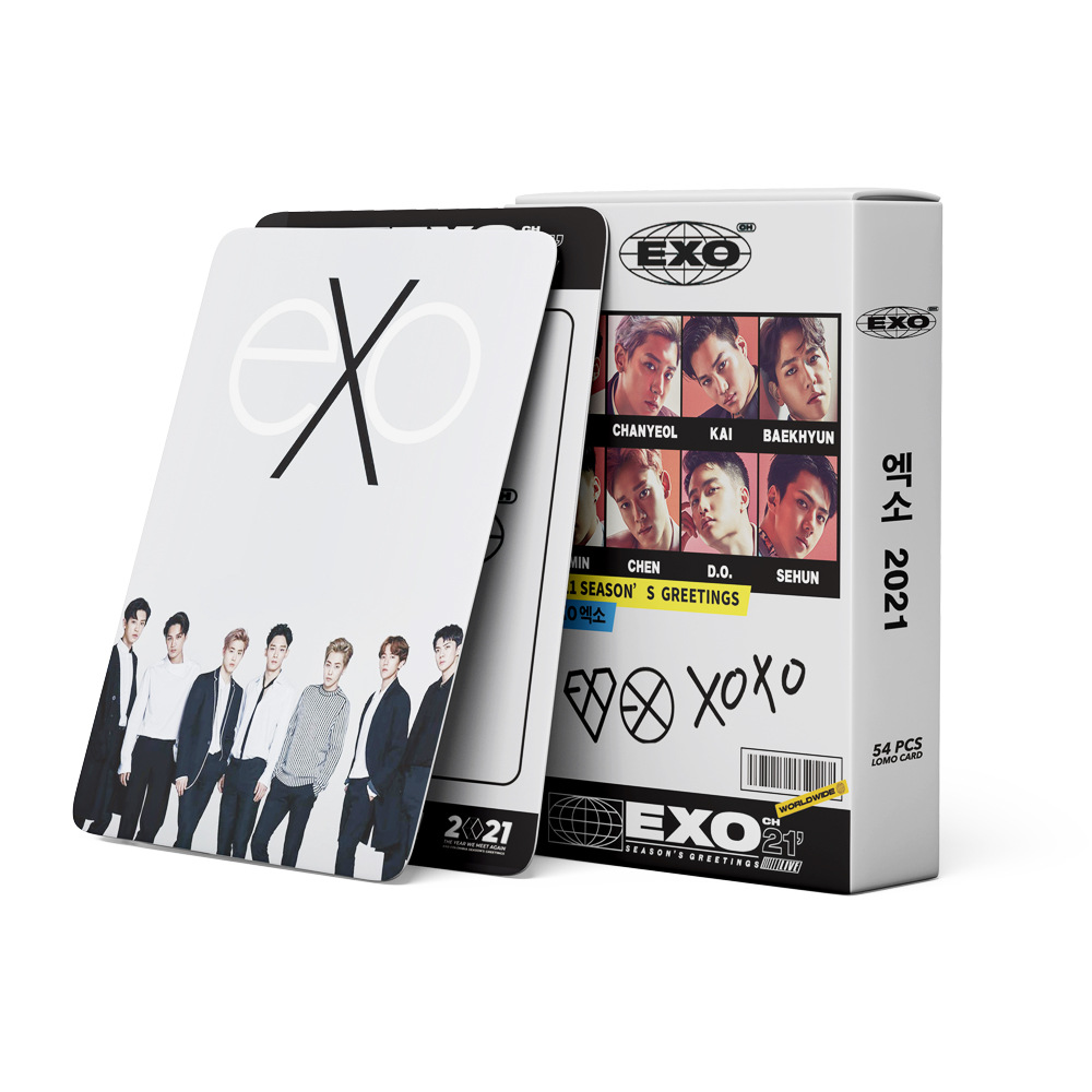 Set 54 thẻ ảnh lomo nhóm KPOP EXO XOXO mừng mùa lễ hội 2021