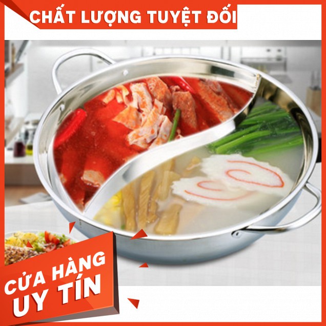 NỒI LẨU INOX 2 NGĂN VUNG KÍNH inox 304